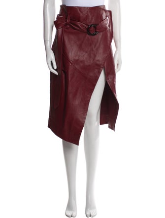 Petar Petrov Lamb Leather Knee-Length Skirt