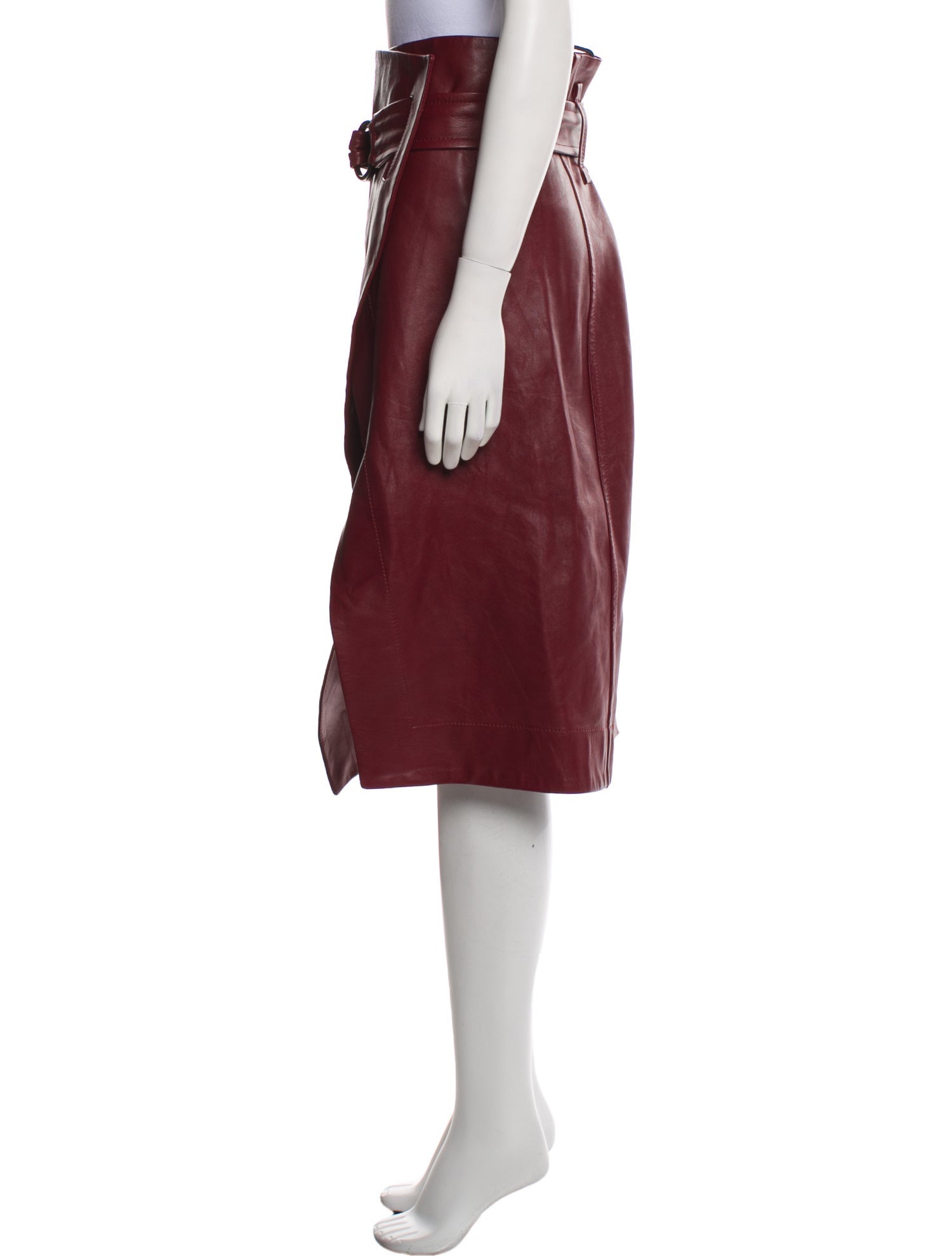 Petar Petrov Lamb Leather Knee-Length Skirt