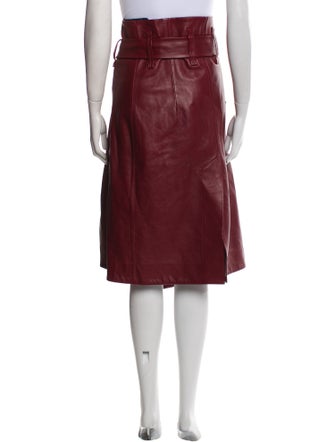 Petar Petrov Lamb Leather Knee-Length Skirt