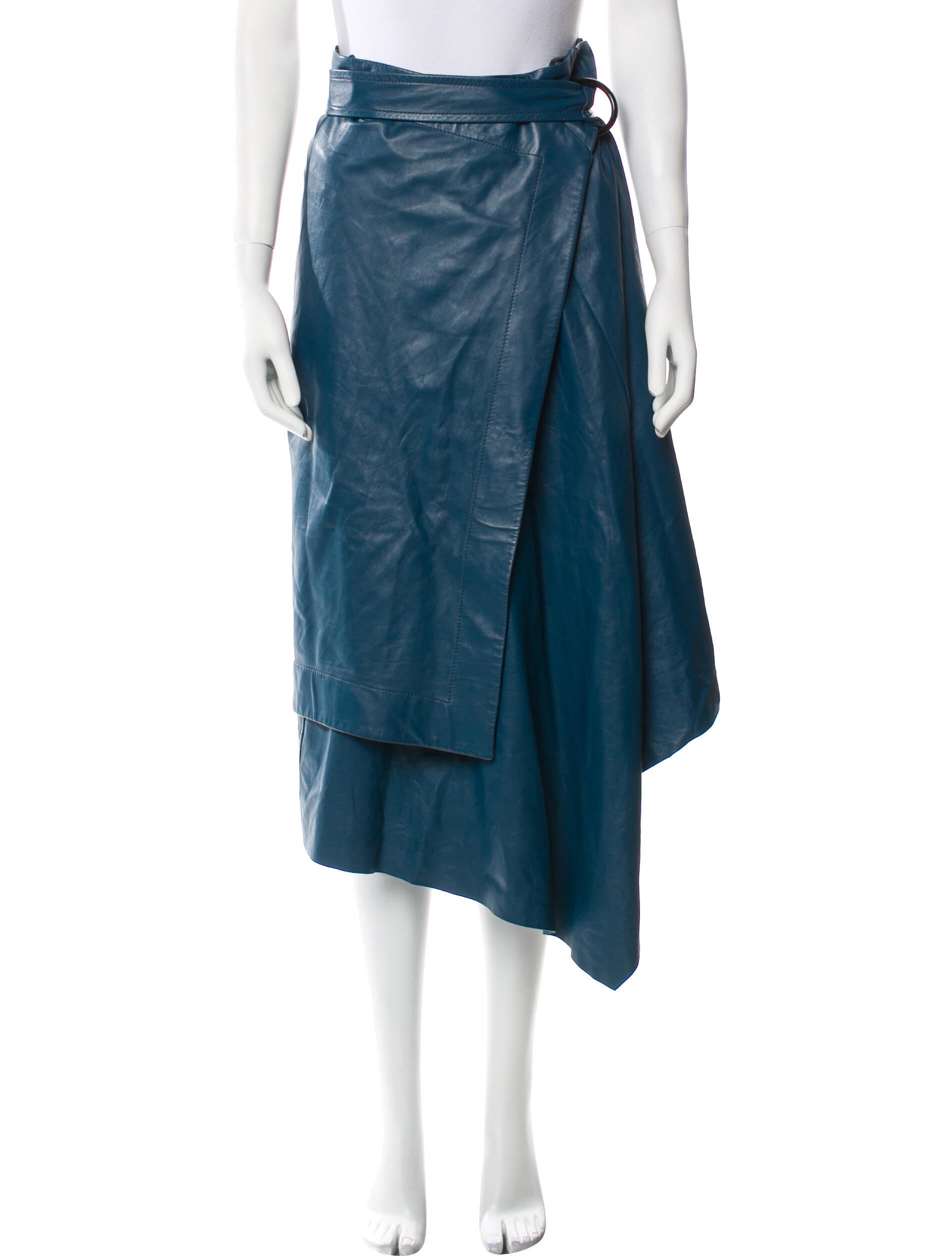 Petar Petrov Leather Knee-Length Skirt