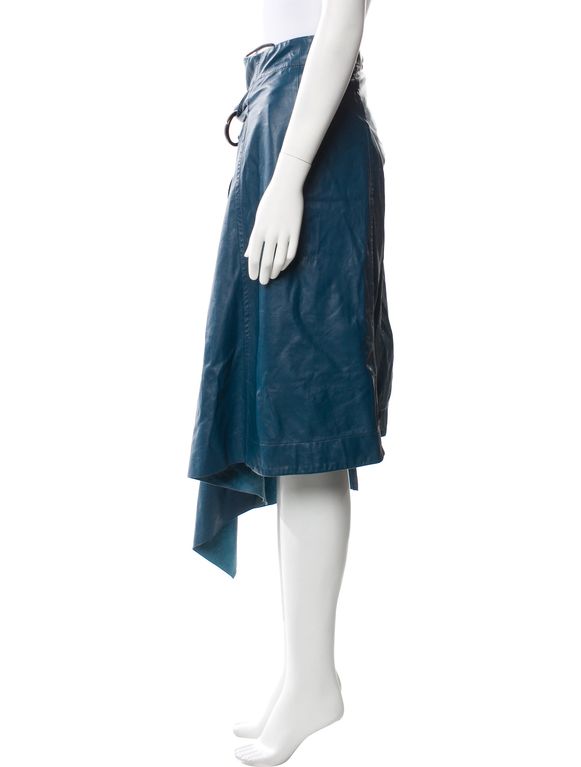 Petar Petrov Leather Knee-Length Skirt