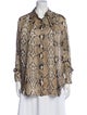 Petar Petrov Silk Animal Print Button-Up Top