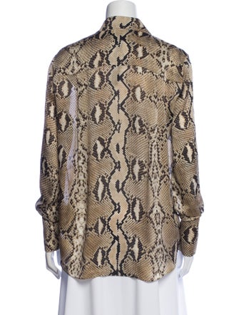 Petar Petrov Silk Animal Print Button-Up Top