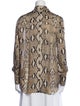 Petar Petrov Silk Animal Print Button-Up Top