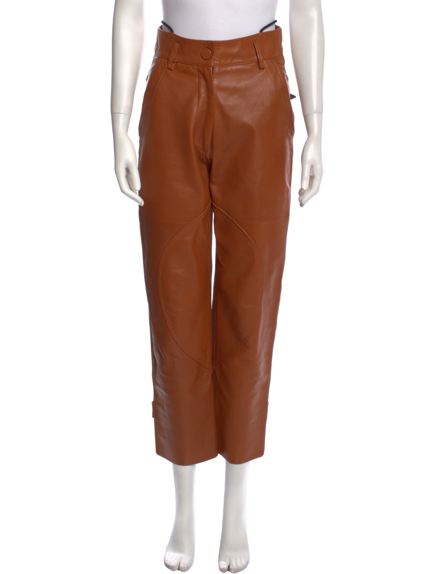 Petar Petrov Lamb Leather Straight Leg Pants