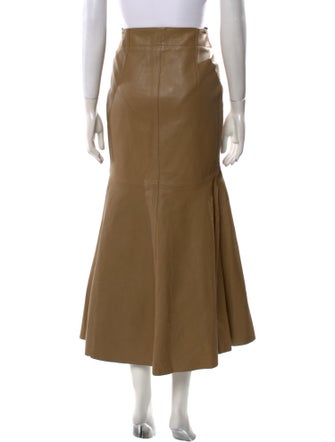Petar Petrov Leather Midi Length Skirt