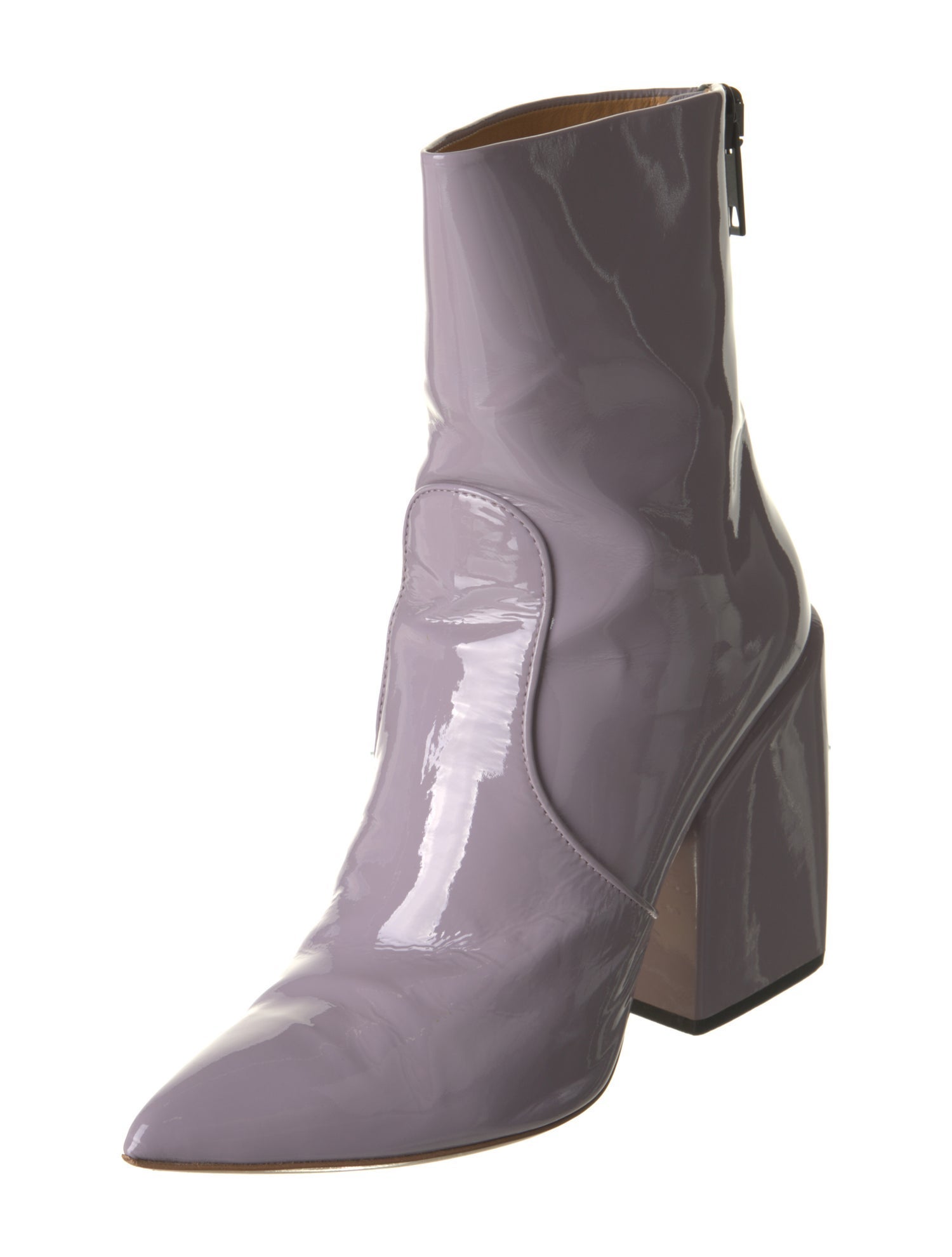 Petar Petrov Patent Leather Studded Accents Boots