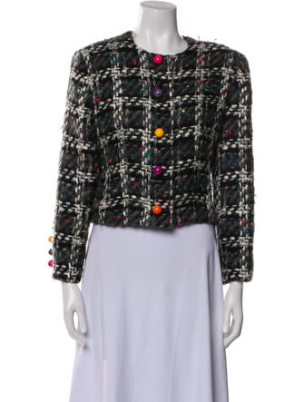 Patrick Kelly Wool Plaid Print Evening Jacket