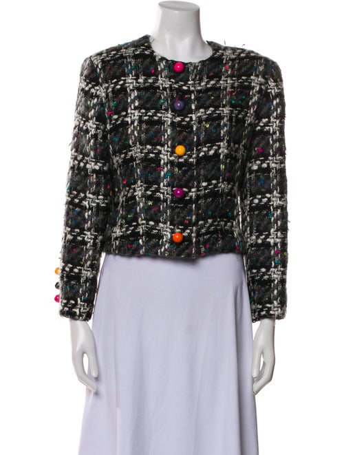 Patrick Kelly Wool Plaid Print Evening Jacket