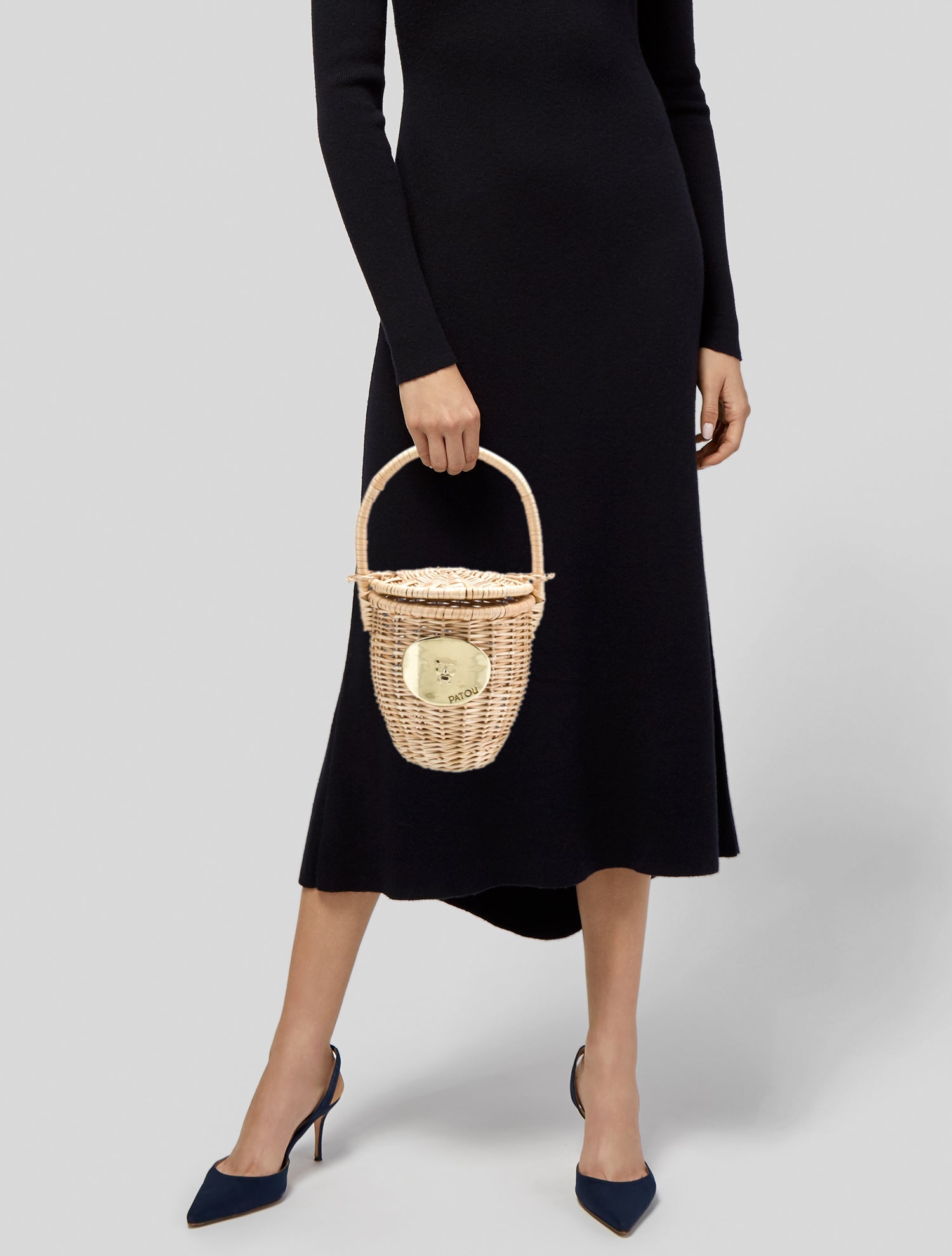 Patou Wicker Bucket Bag