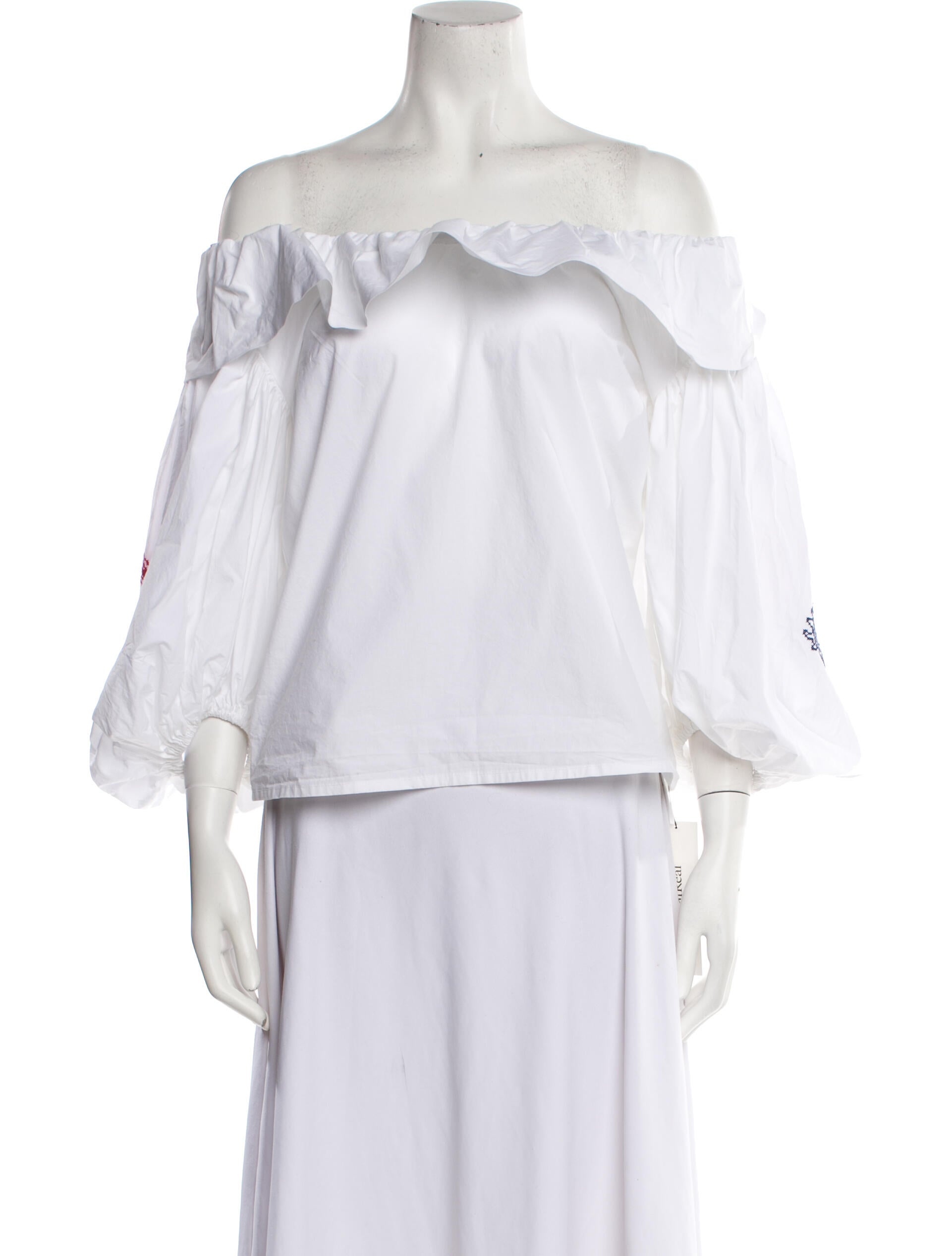 Patou Off-The-Shoulder Three-Quarter Sleeve Blouse