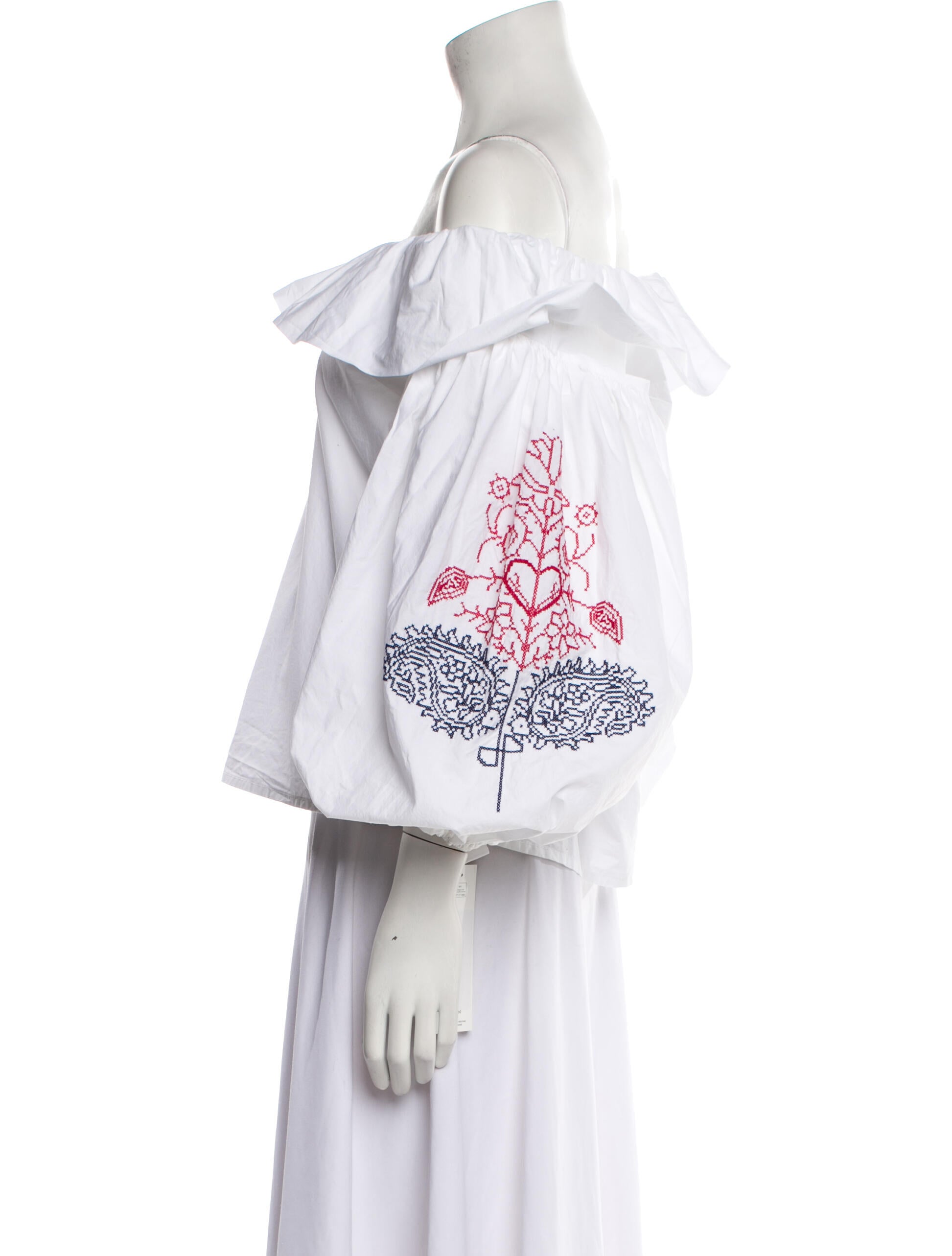 Patou Off-The-Shoulder Three-Quarter Sleeve Blouse