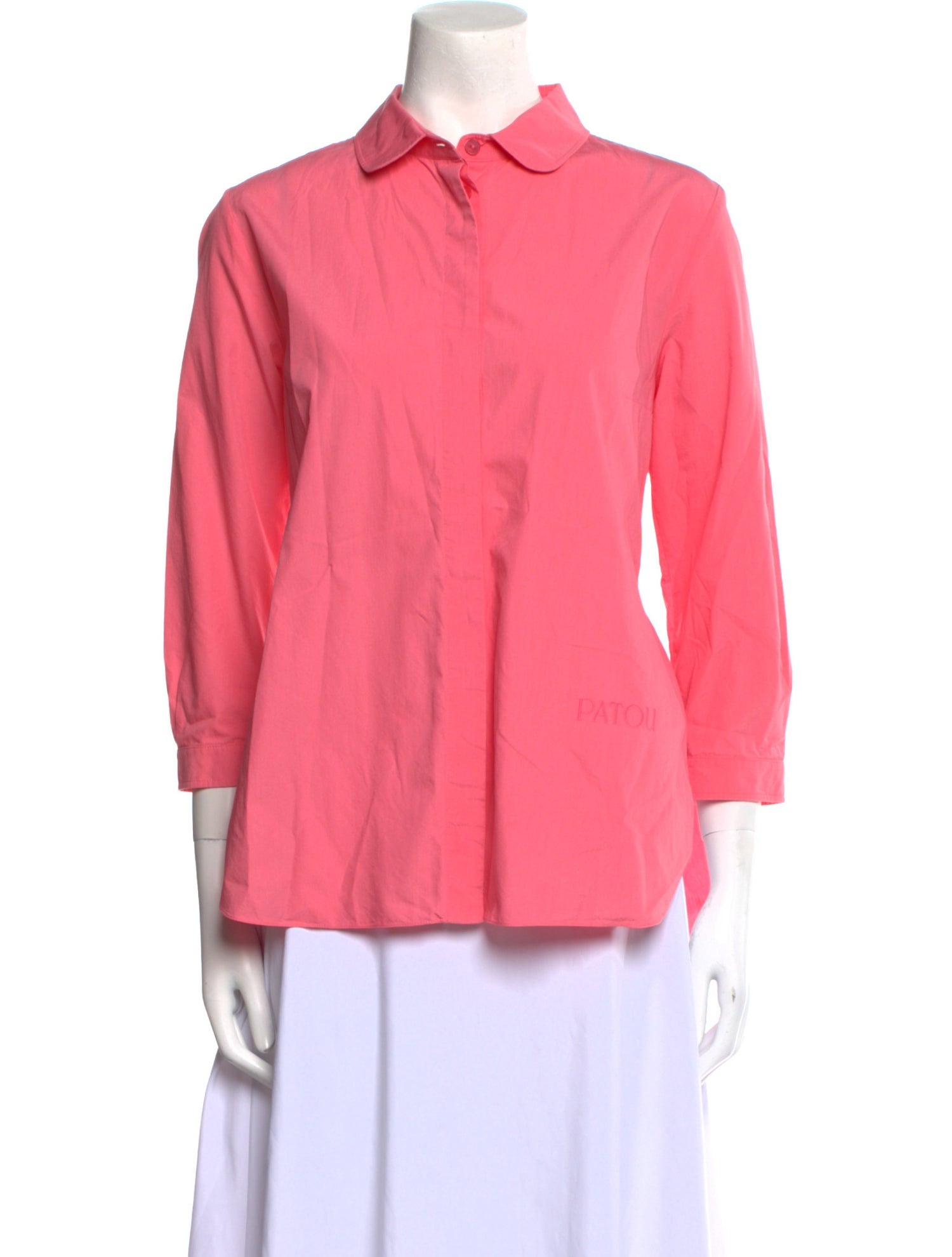 Patou Three-Quarter Sleeve Button-Up Top