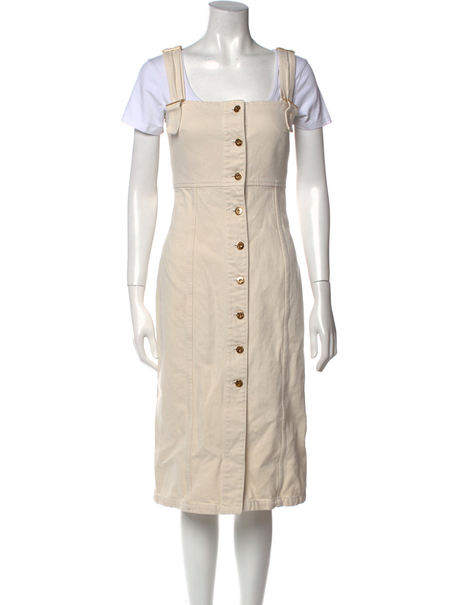 Patou Square Neckline Midi Length Dress