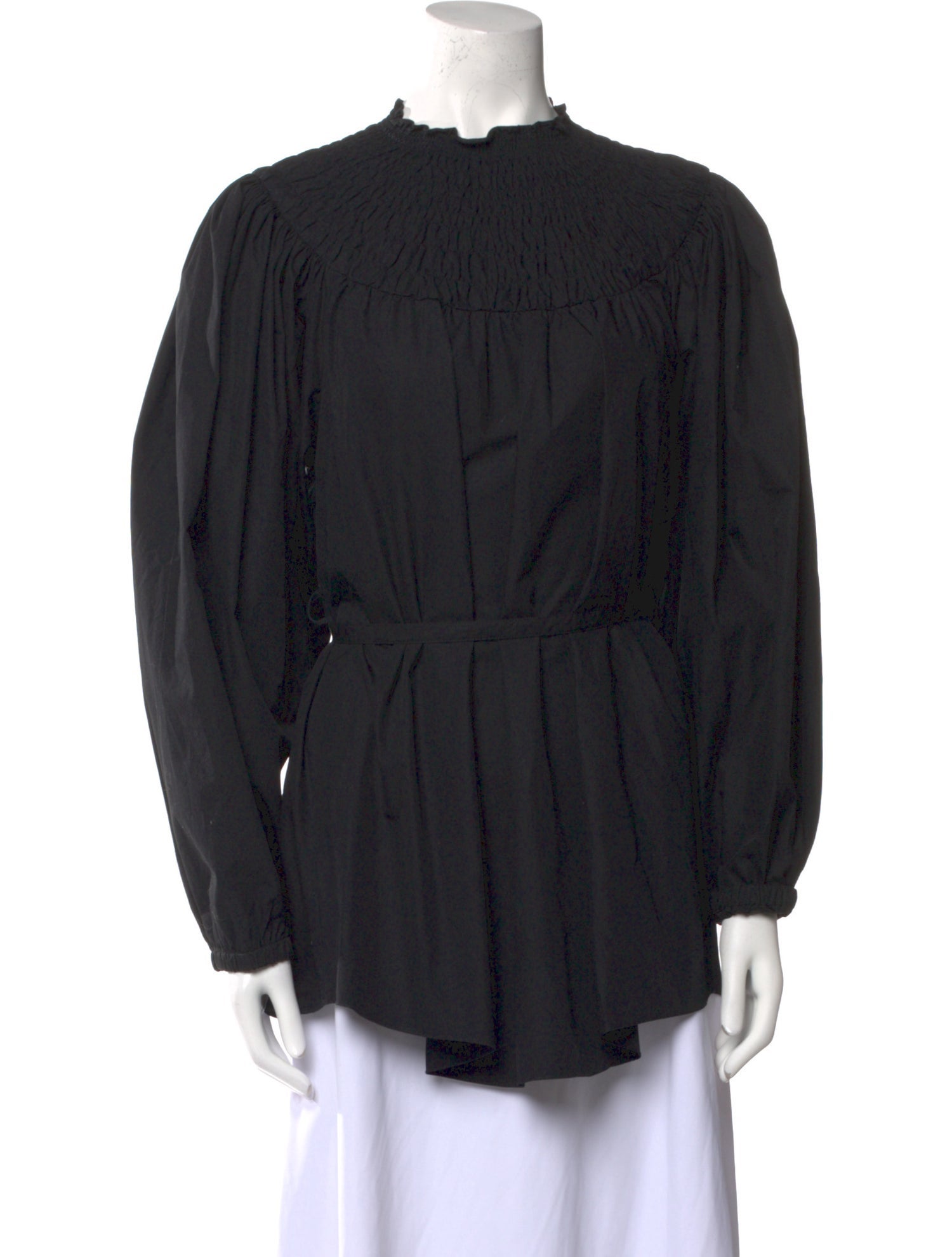 Patou Mock Neck Long Sleeve Blouse