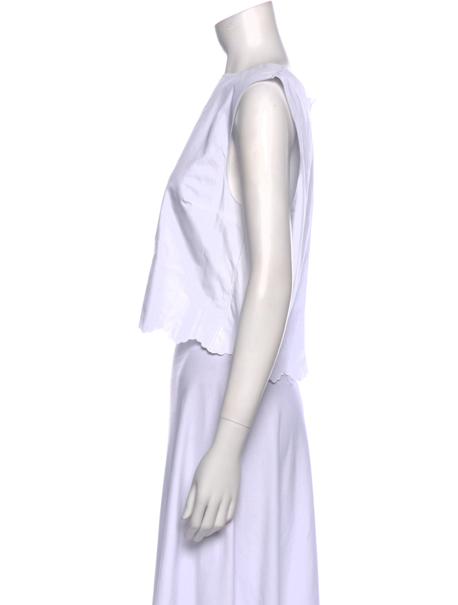 Patou Crew Neck Sleeveless Crop Top w/ Tags