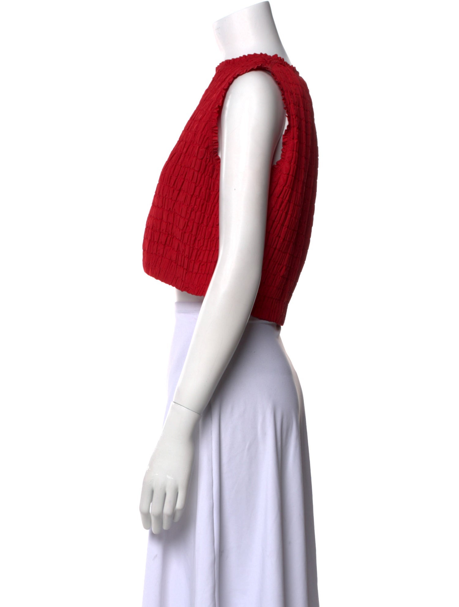 Patou Crew Neck Sleeveless Crop Top