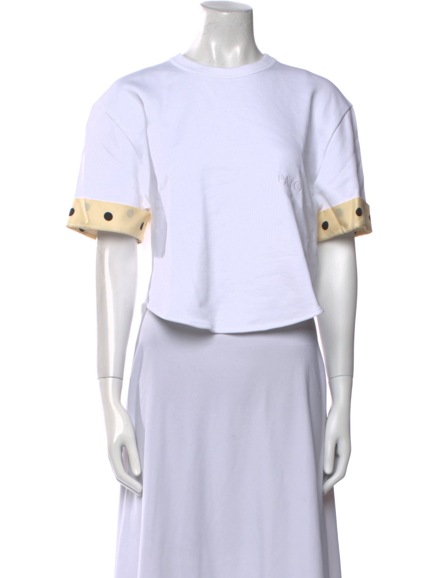 Patou Graphic Print Crew Neck Crop Top