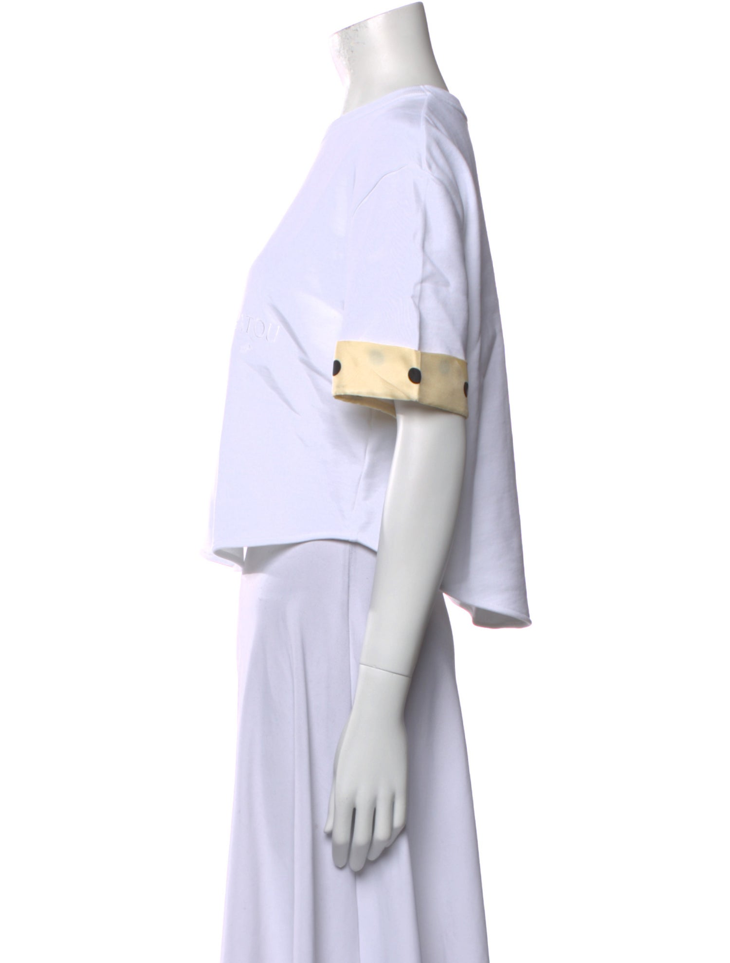 Patou Graphic Print Crew Neck Crop Top