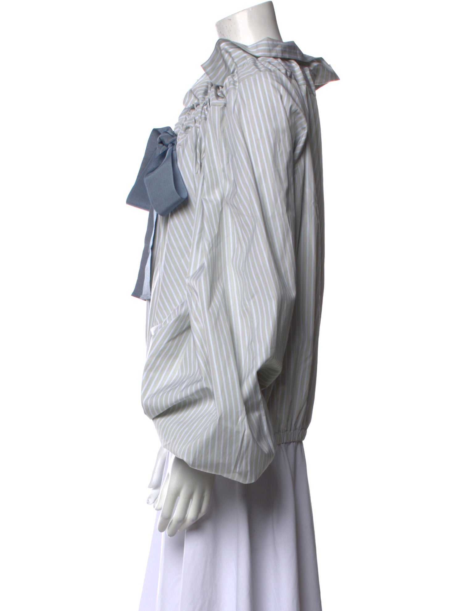 Patou Striped Off-The-Shoulder Blouse w/ Tags