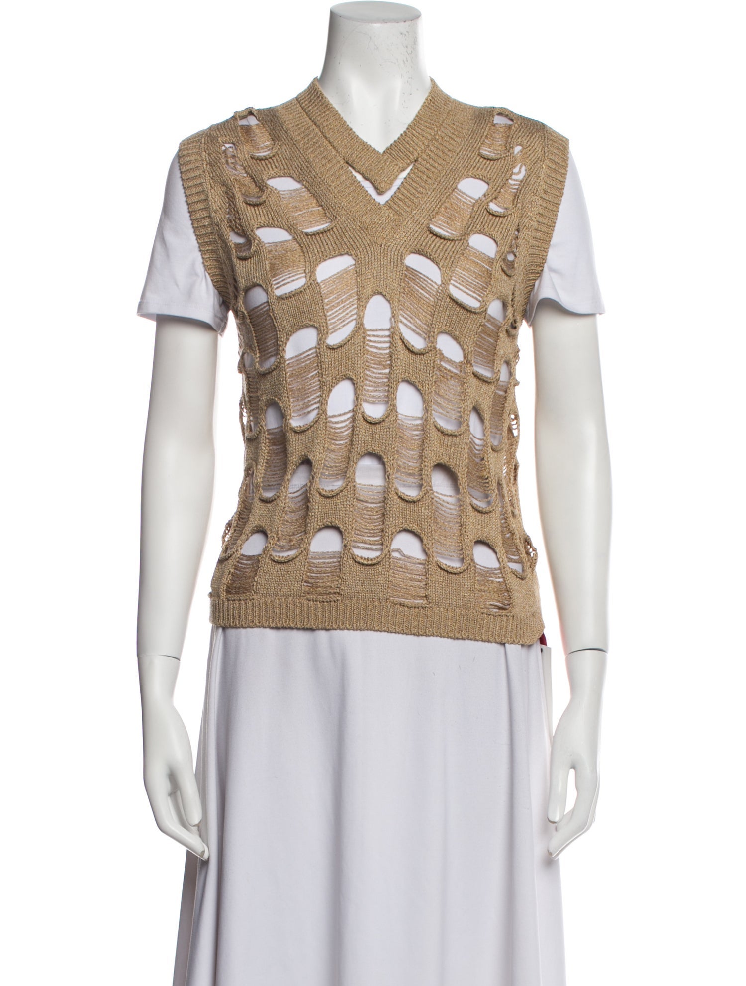 Puppets and Puppets Printed V-Neck Sweater w/ Tags