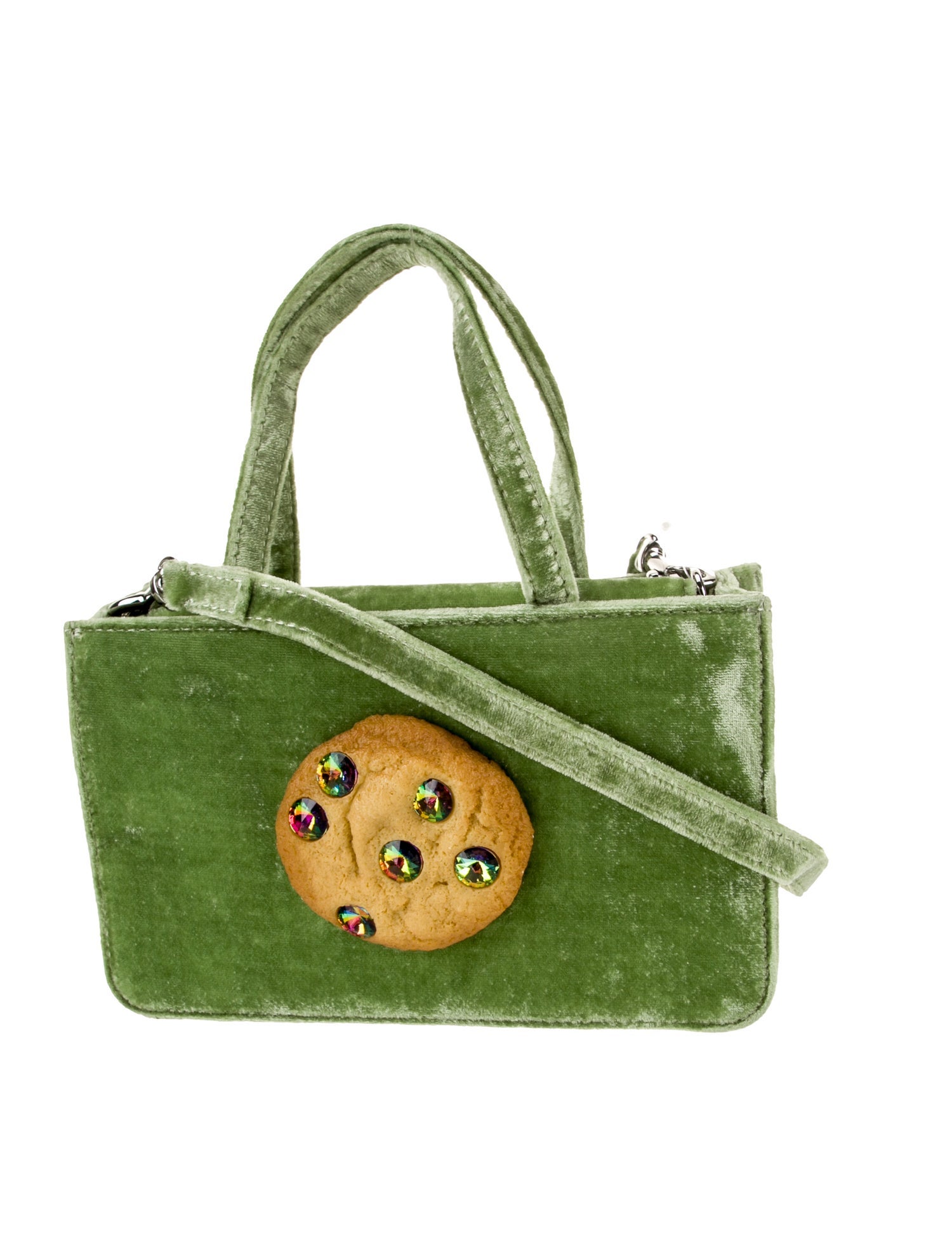 Puppets and Puppets Velvet Top Handle Bag