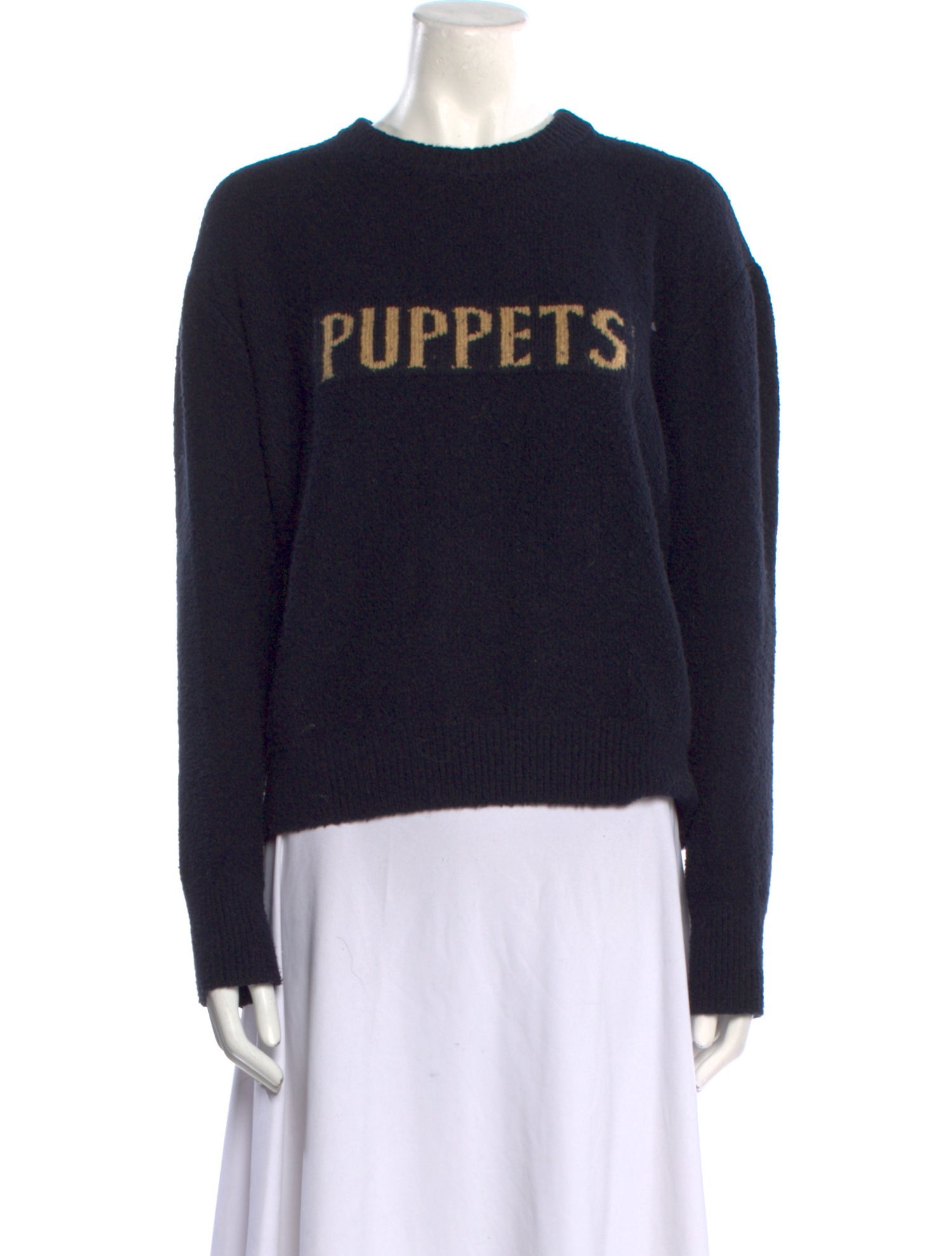 Puppets and Puppets Graphic Print Crew Neck Sweater