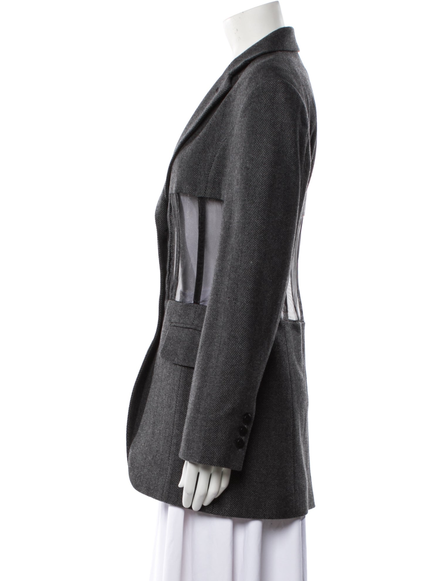 Puppets and Puppets Wool Tweed Pattern Blazer