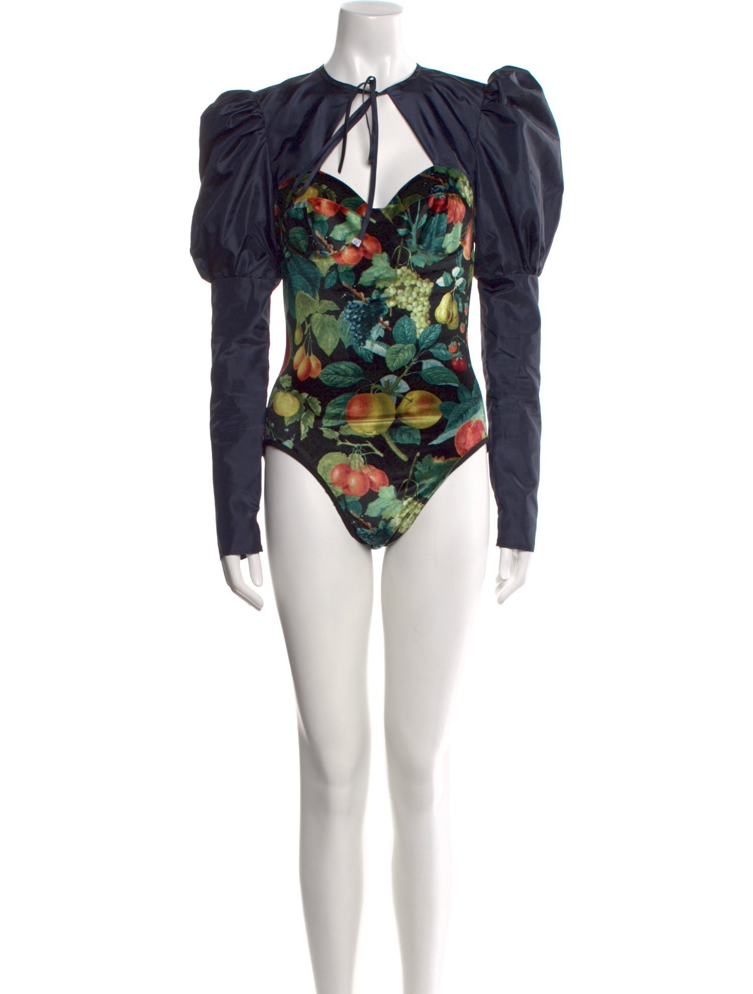 Puppets and Puppets Floral Print Tie Neck Bodysuit