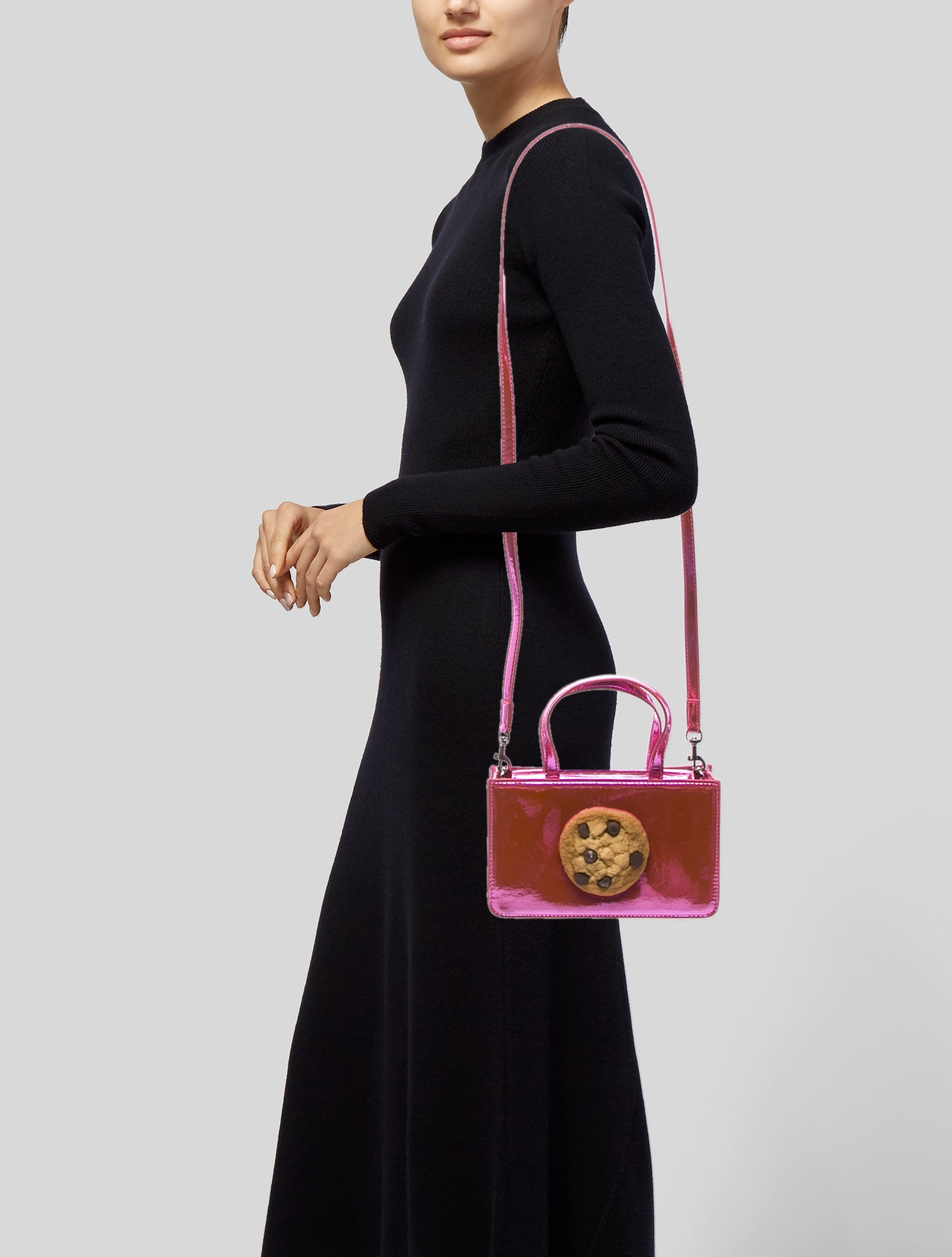 Puppets and Puppets Patent Leather Top Handle Bag