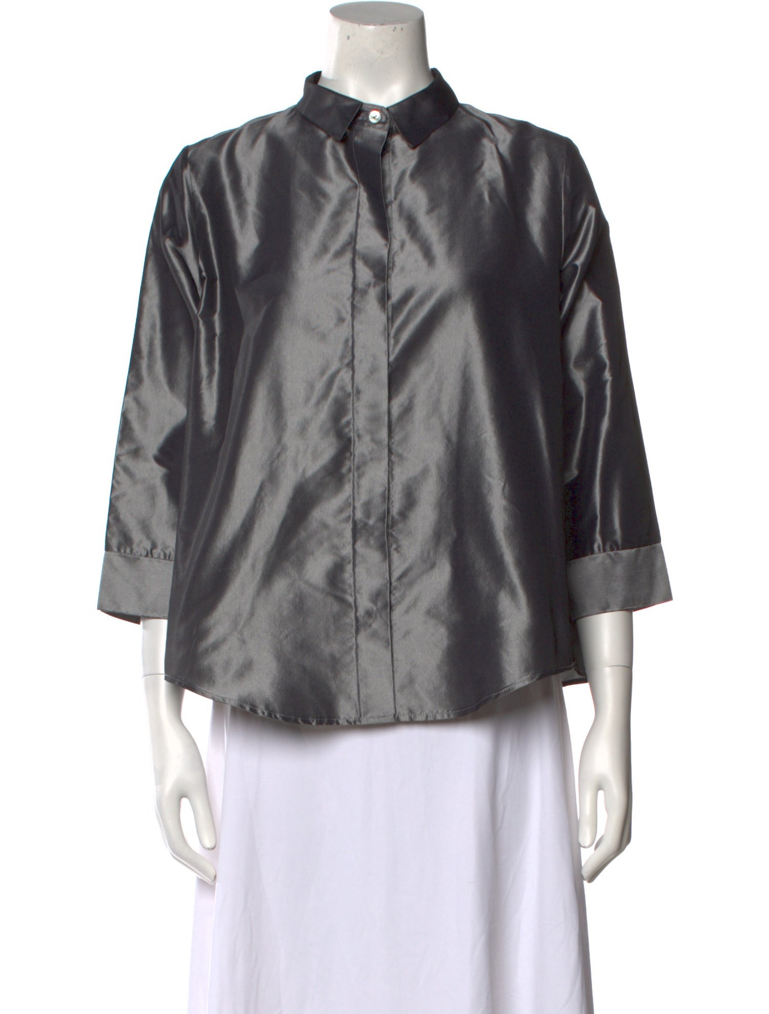 Paul Stuart Silk Mock Neck Blouse