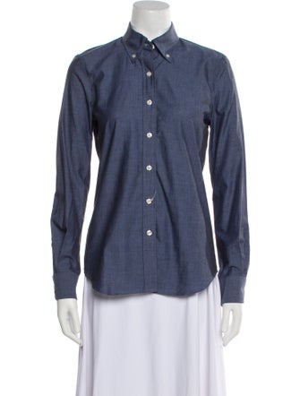 Paul Stuart Long Sleeve Button-Up Top