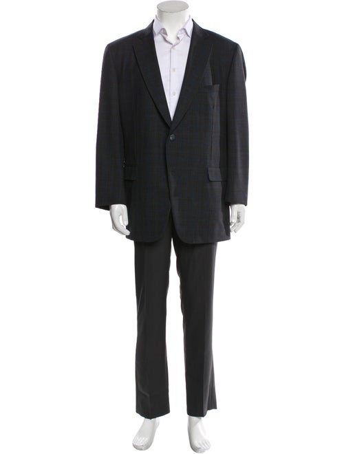 Paul Stuart Wool Plaid Print Blazer