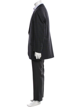 Paul Stuart Wool Plaid Print Blazer