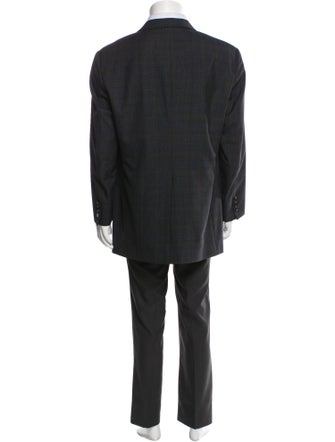 Paul Stuart Wool Plaid Print Blazer