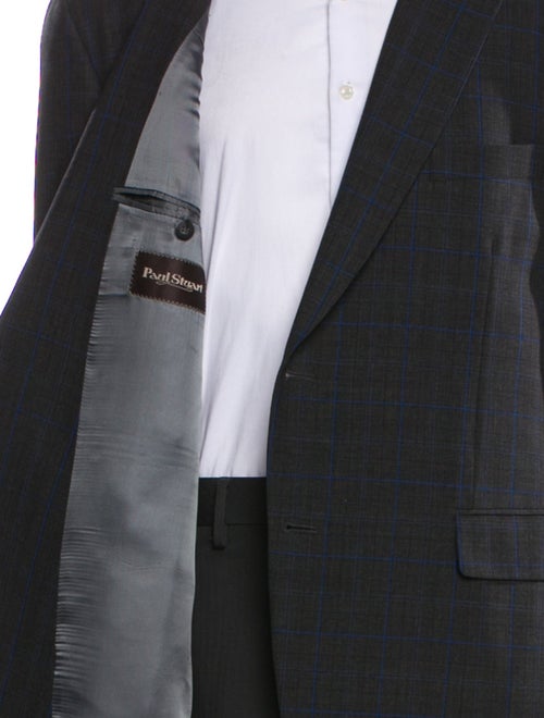 Paul Stuart Wool Plaid Print Blazer