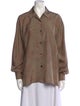 Paul Stuart Silk Long Sleeve Button-Up Top
