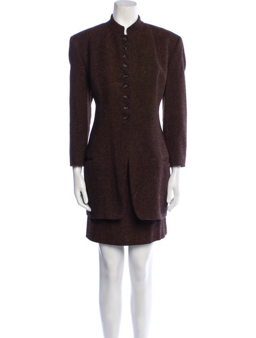 Paul Stuart Wool Tweed Pattern Skirt Suit