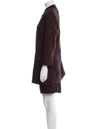 Paul Stuart Wool Tweed Pattern Skirt Suit