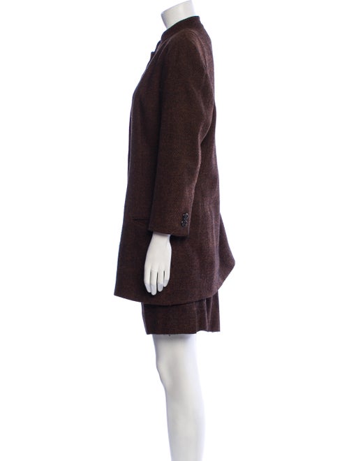 Paul Stuart Wool Tweed Pattern Skirt Suit