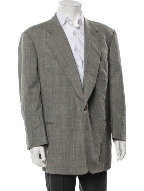 Paul Stuart Wool Plaid Print Blazer