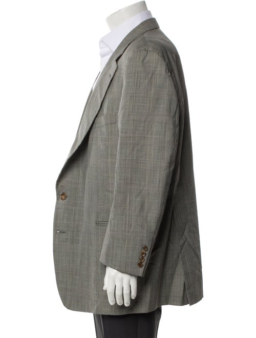 Paul Stuart Wool Plaid Print Blazer