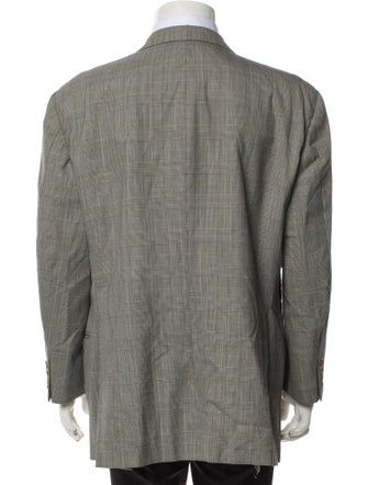 Paul Stuart Wool Plaid Print Blazer