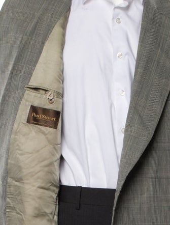 Paul Stuart Wool Plaid Print Blazer