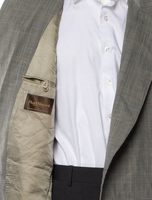 Paul Stuart Wool Plaid Print Blazer