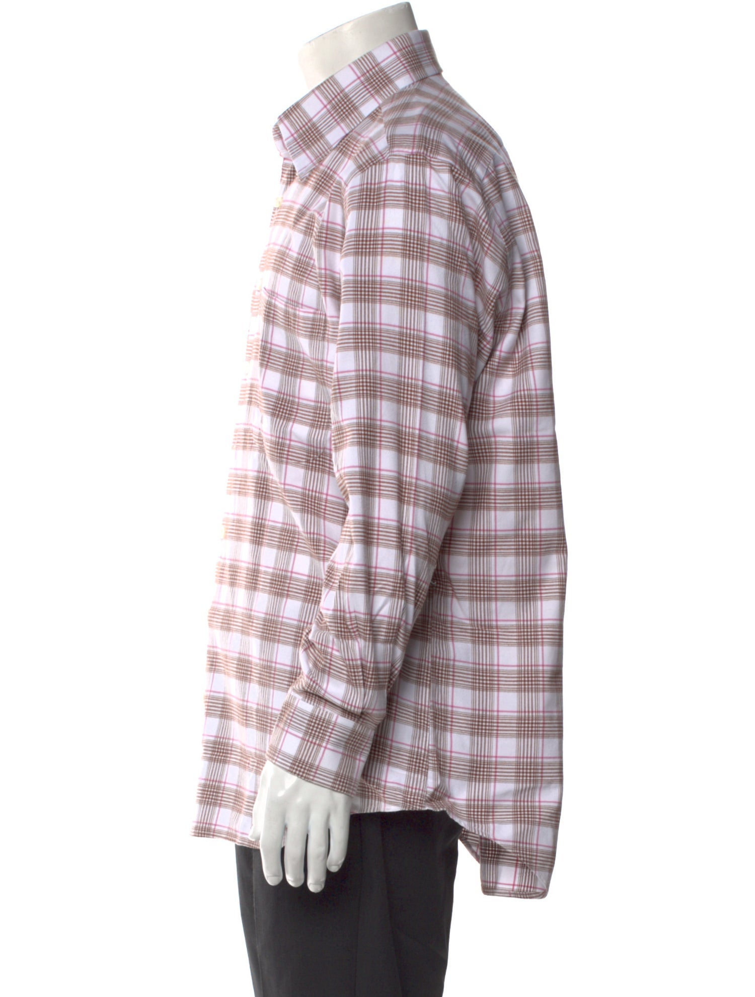 Paul Stuart Plaid Print Long Sleeve Shirt