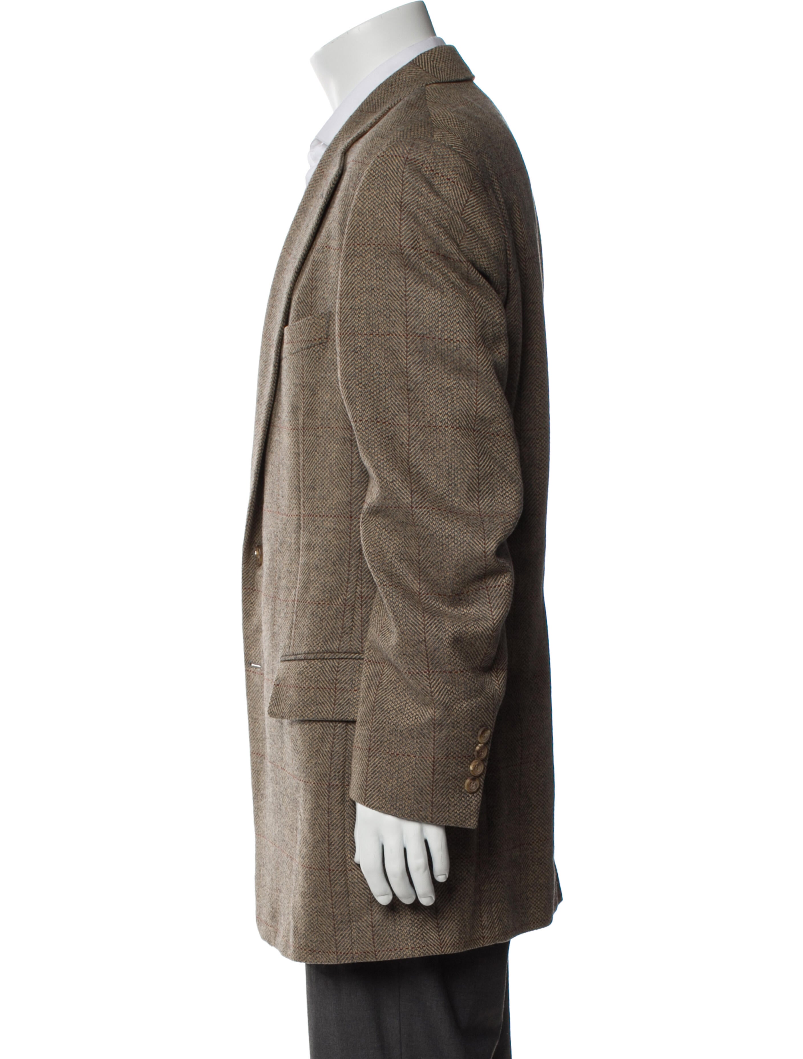 Paul Stuart Wool Plaid Print Blazer