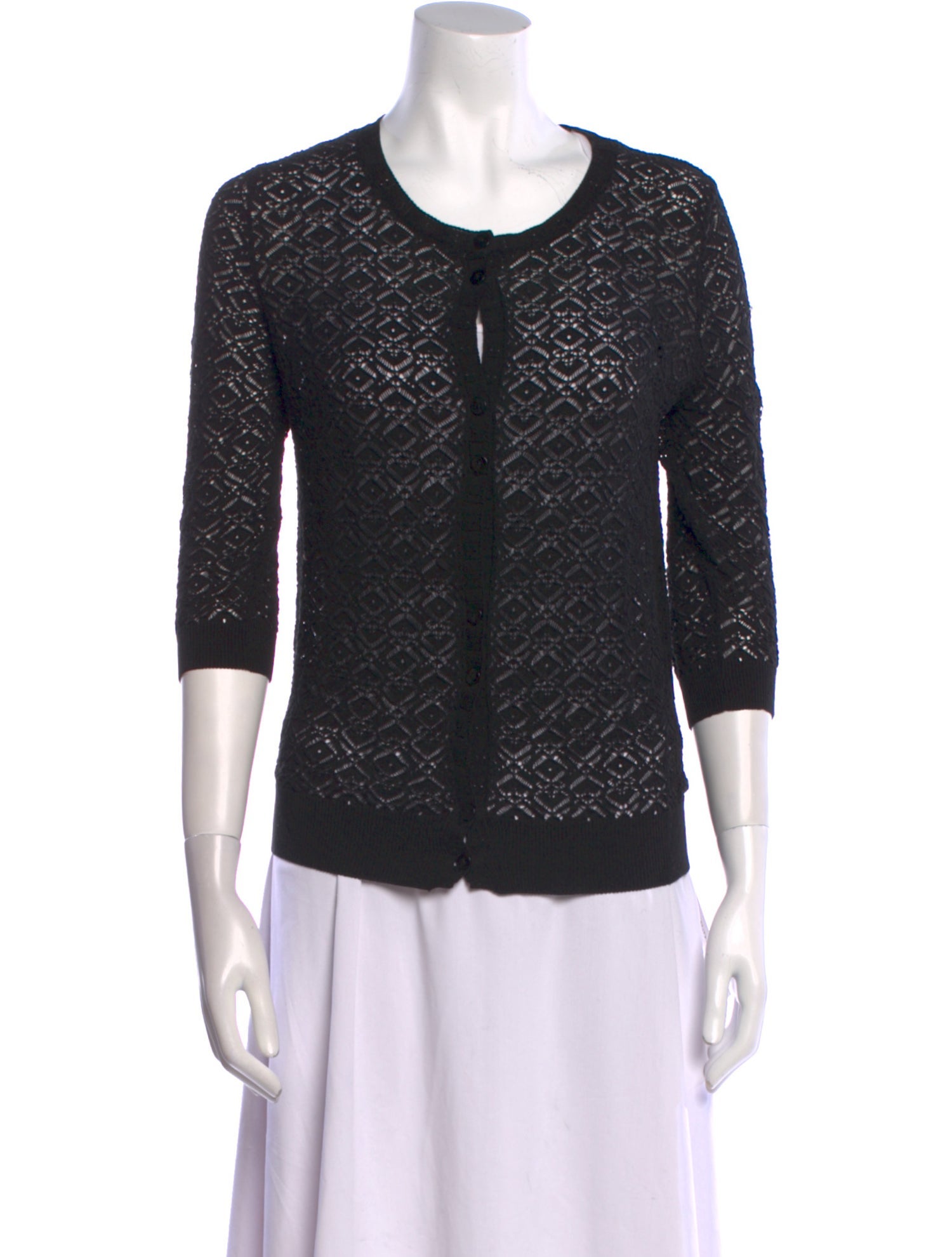 Paul Stuart Lace Scoop Neck Top