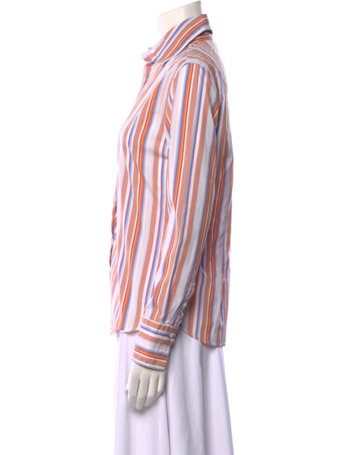 Paul Stuart Striped Long Sleeve Button-Up Top