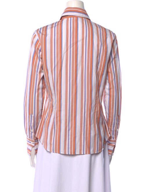 Paul Stuart Striped Long Sleeve Button-Up Top